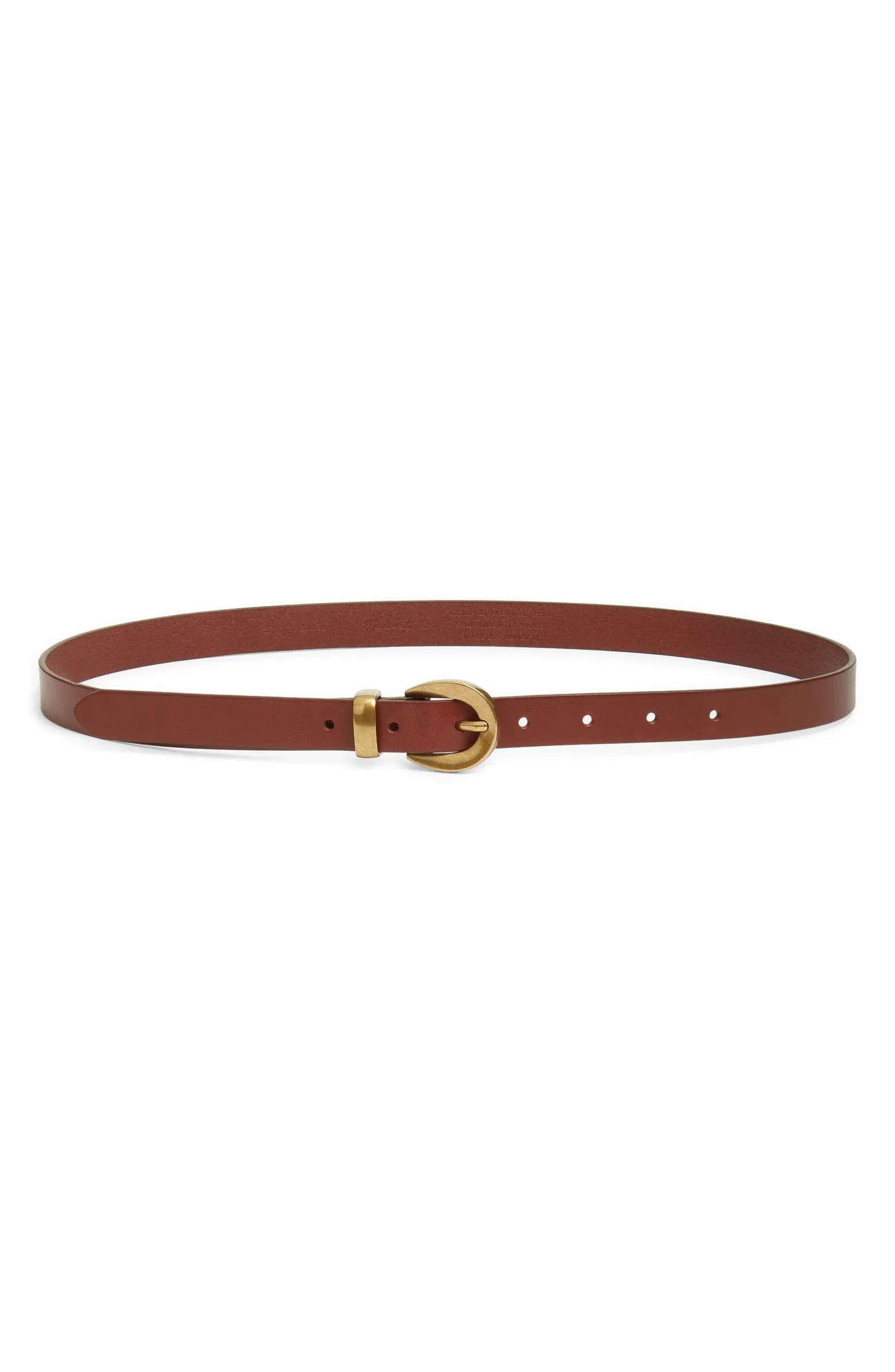 Chunky Buckle Leather Skinny Belt | Nordstrom
