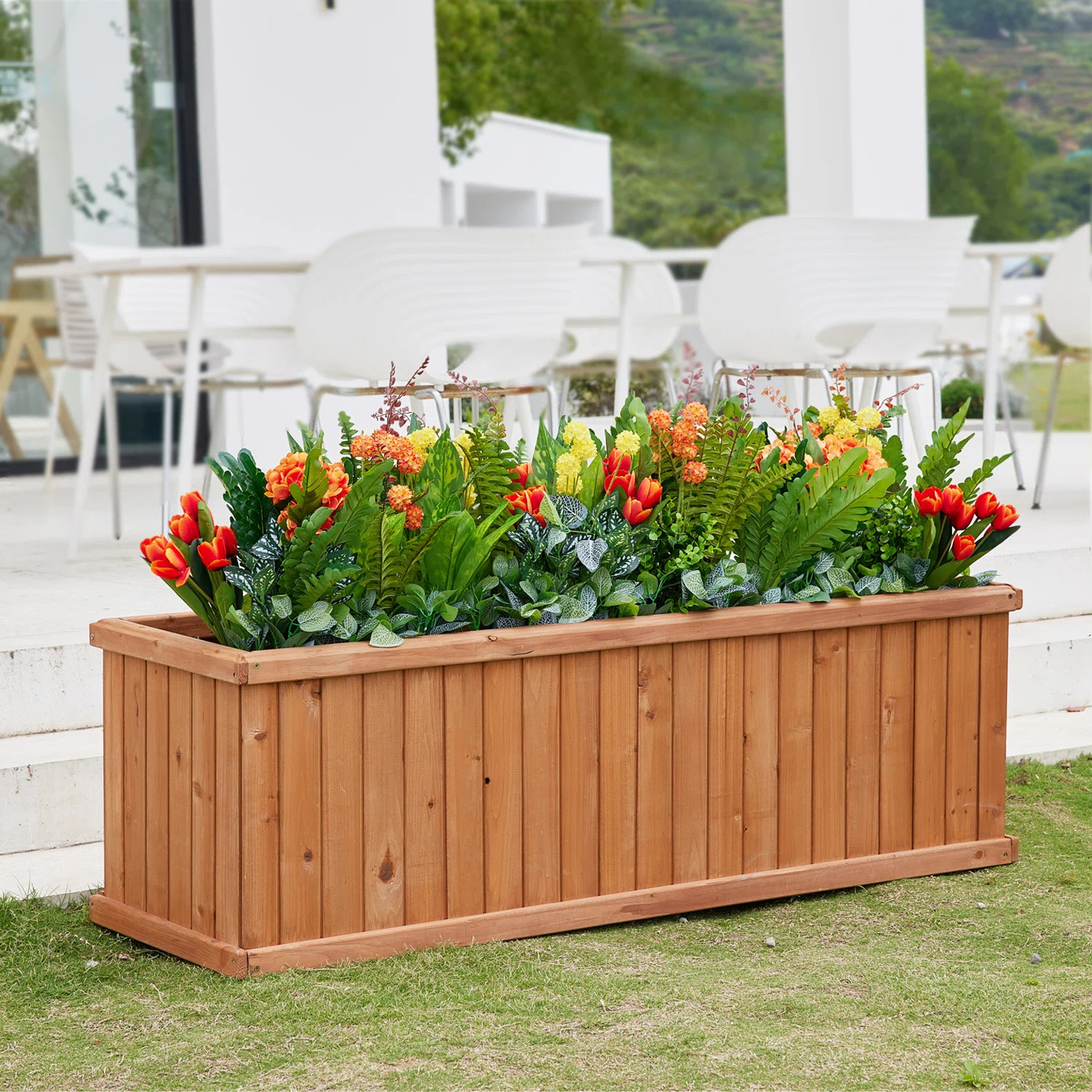 Barros Outdoor Wood Planter Box New green house beauty and hope Raised Garden Bed | Wayfair North America