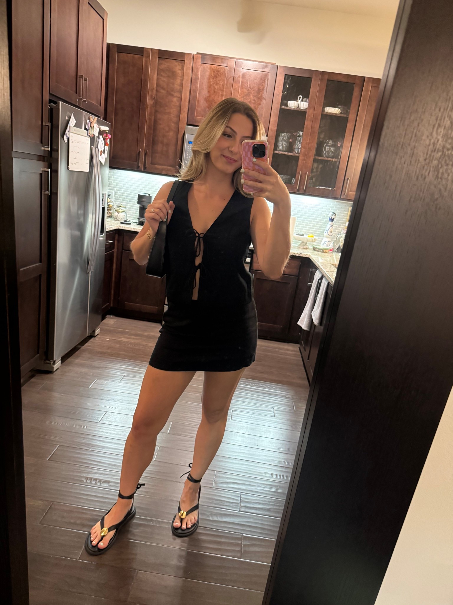 Linen blend skirt set 🖤 skirt has built in shorts! super breathable and easy to throw on outfit for the  summer. #skortset #linenset #abercrombie #abercrombieandfitch #AF