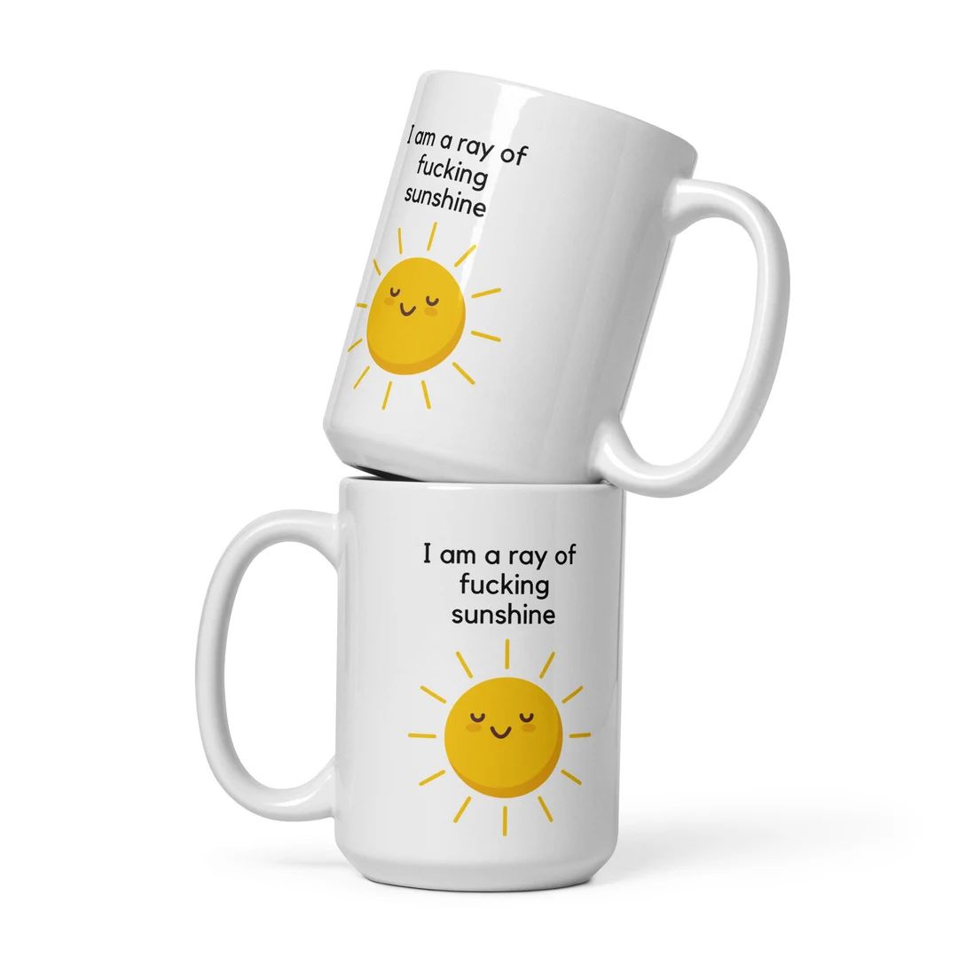 Im a Ray of Fing Sunshine 15oz White Glossy Mug - Etsy | Etsy (US)
