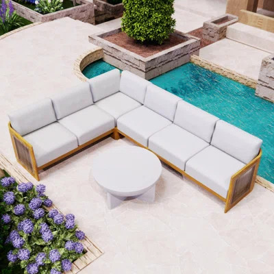 Acacia 5-Piece Outdoor Sectional Seating Group With Cushions | Wayfair North America