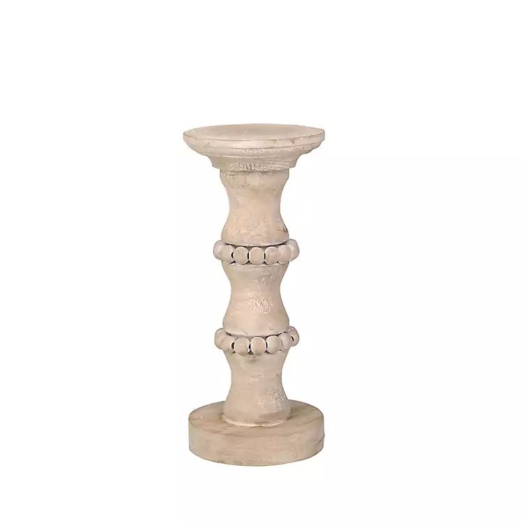 Banded Bead Wood Candle Holder, 11 in. | Kirkland's Home