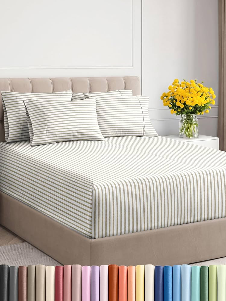 Extra Deep King Sheet Set - 6 Piece Breathable & Cooling Sheets - Hotel Luxury Bed Sheets Set - E... | Amazon (US)