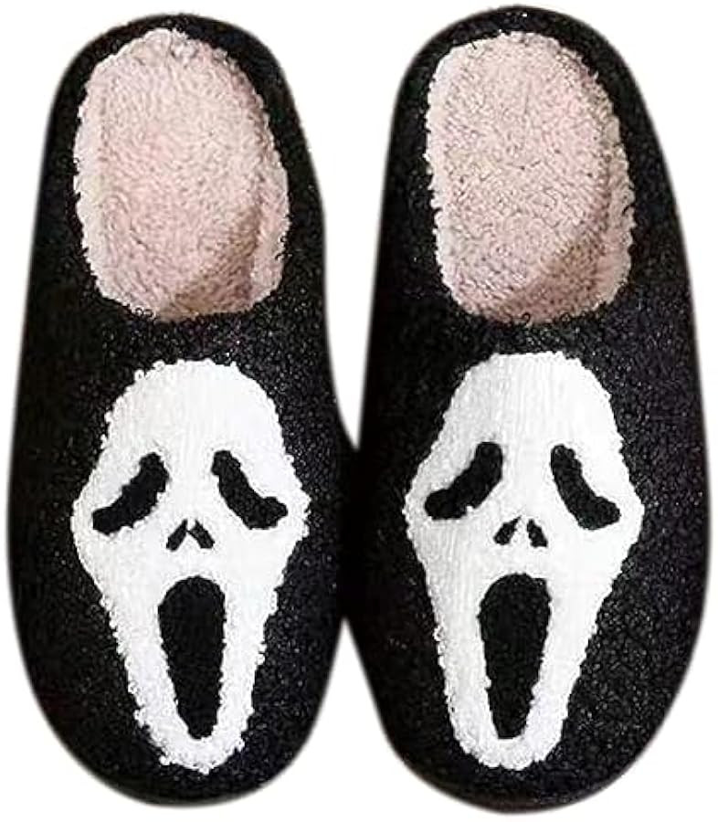 Halloween Christmas Slippers for Women, Cozy Plush Spooky Slippers, Ghostface Cartoon Slippers, N... | Amazon (US)