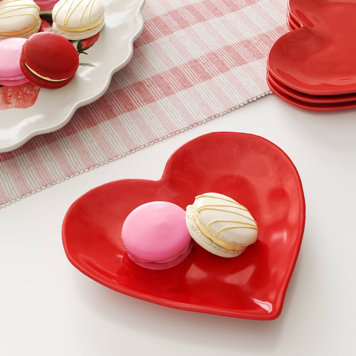 7.625" Valentine Stoneware Figural Heart Appetizer Plate Red - Threshold™ | Target