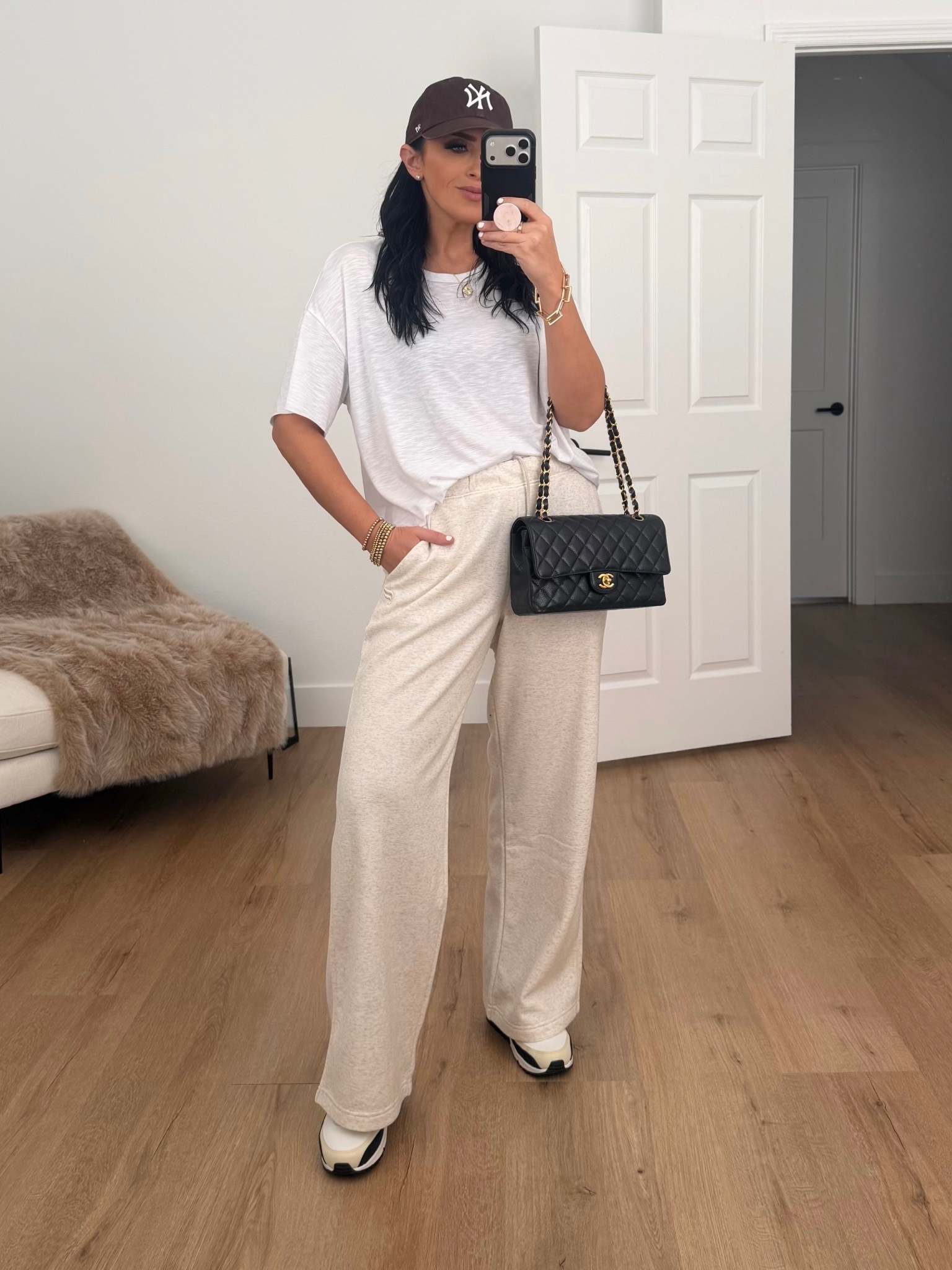 Fabletics cozy fleece wide leg pants wearing size small. 