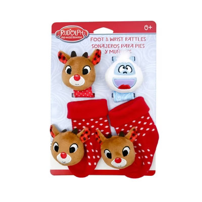 Rudolph the Red-Nosed Reindeer Holiday Wrist and Foot Rattle Set - 4pc | Target