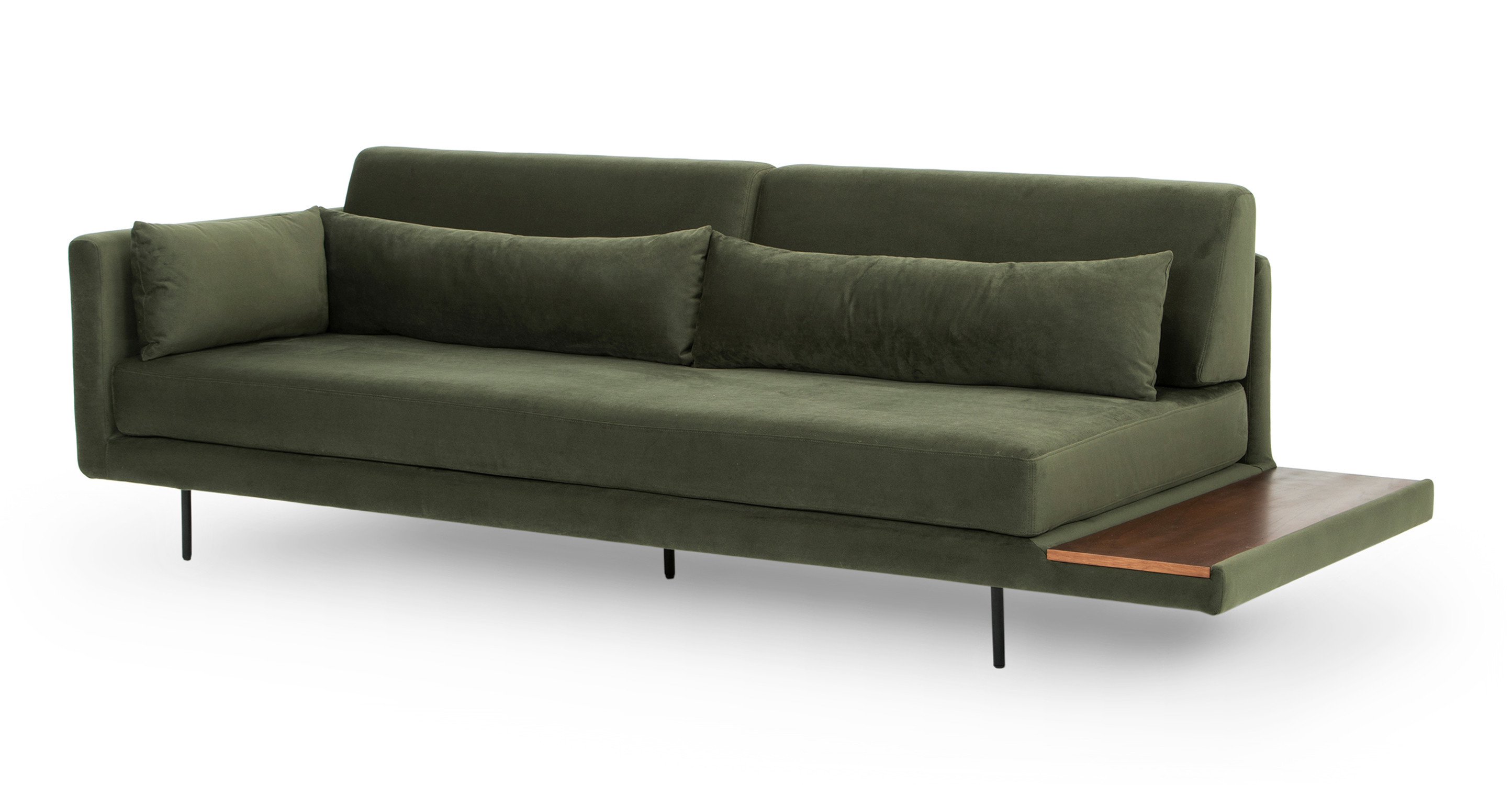 Davenport 95" Fabric Sofa Sleeper, Hunter Green | Kardiel