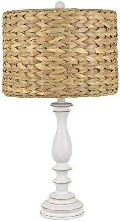Evolution by Crestview Collection Jenny Resin Rattan Table Lamp in White | Amazon (US)