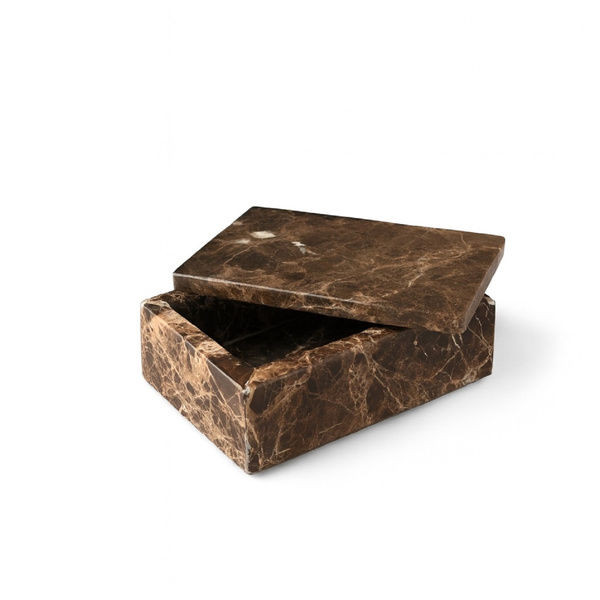 Brown Emperador Rectangular Marble Box | Scout & Nimble