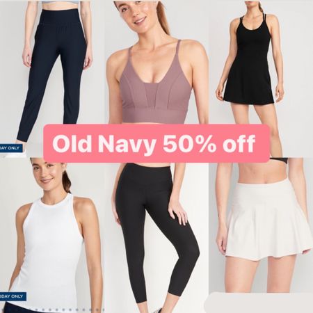 Old navy activewear is 50% off today #workoutclothes #fitness #sportsbra #leggings #tennisskirt #ltkdealalert #ltkdeals

#LTKFind #LTKunder50 #LTKfit