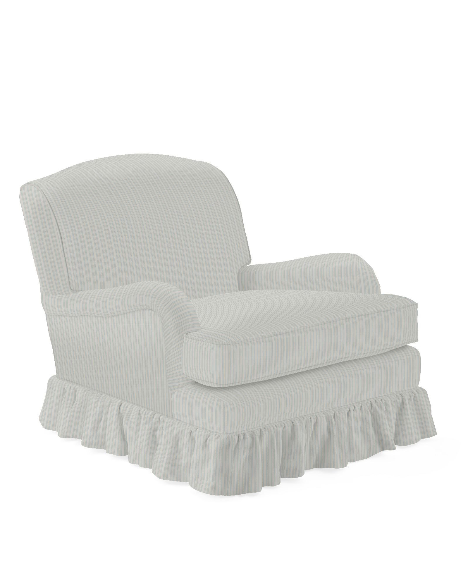 Miramar English Roll Arm Chair with Ruffle Skirt | Serena and Lily