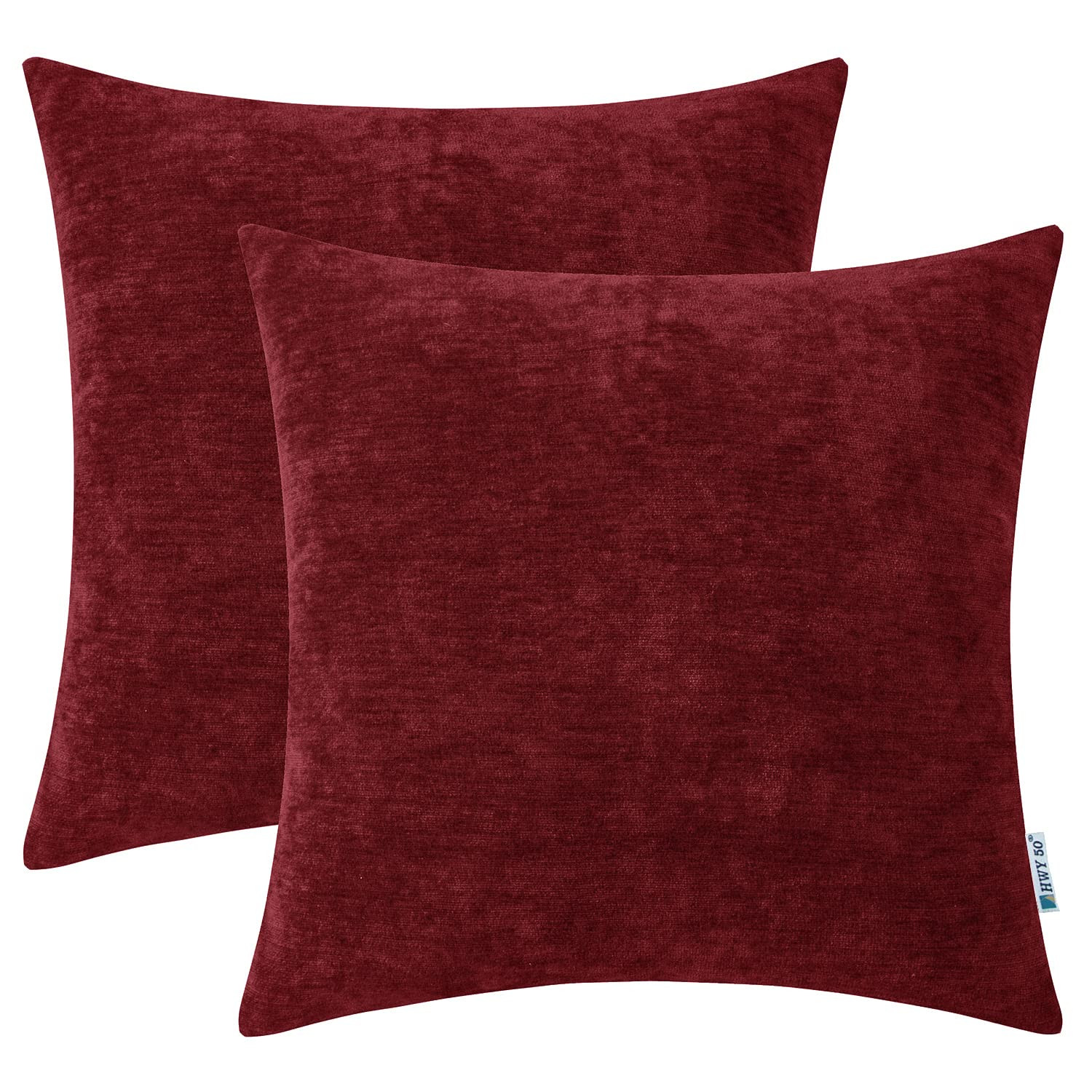 HWY 50 Burgundy Red Decorative Throw Pillows Covers 20x20 Inch for Couch Sofa Bed Living Room, Ch... | Amazon (US)