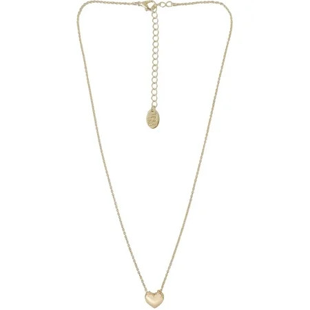 Time And Tru Gold-Tone Heart Necklace | Walmart (US)