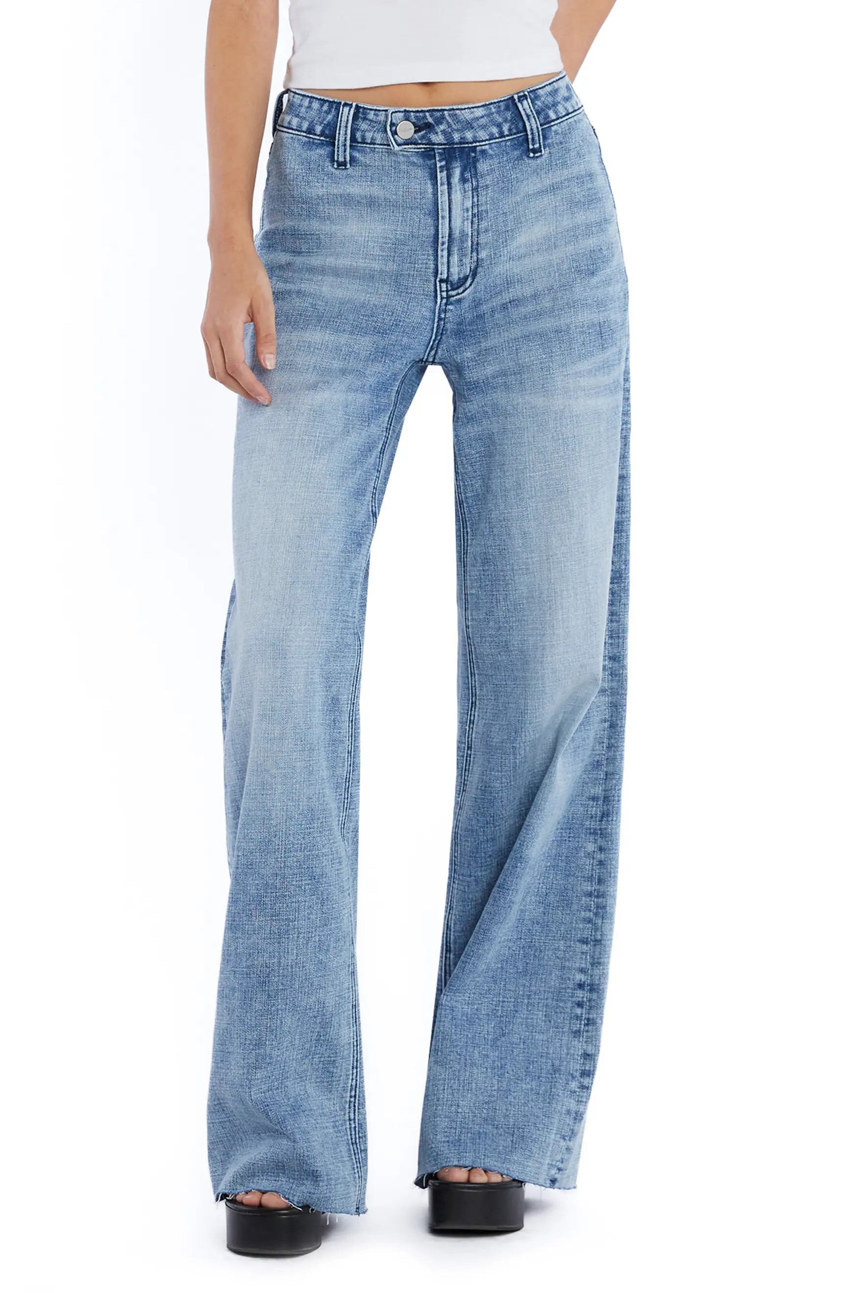 Flat Front Wide Leg Jeans | Nordstrom