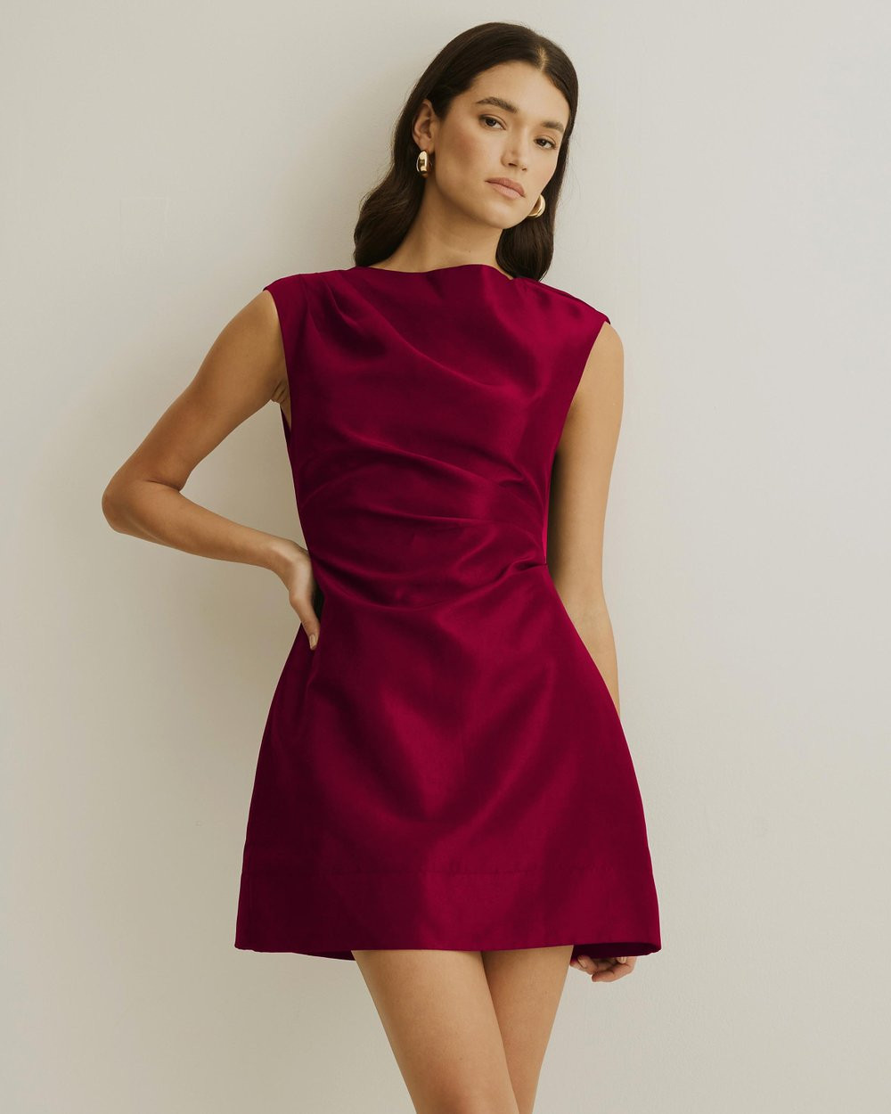 Rosie Structured Satin Mini Dress | THE ICONIC (AU & NZ)