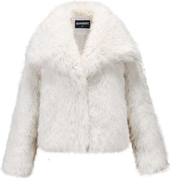 GRAN ORIENTE Womens Faux Fur Coats 2025 Winter Trendy,Winter Fuzzy Large Turndown Lapel Fluffy Cr... | Amazon (US)