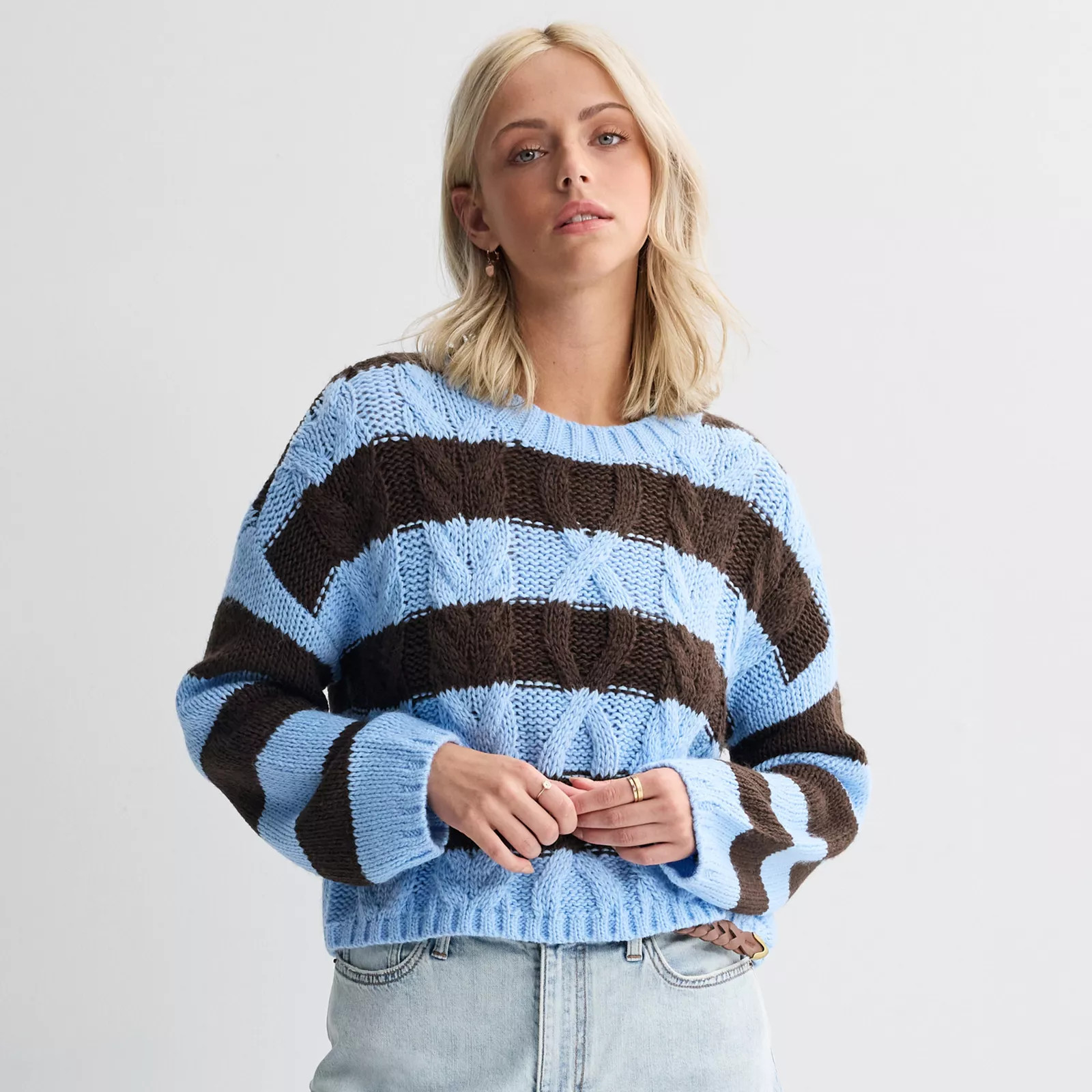 Juniors' SO\u00ae Chunky Crewneck Sweater | Kohl's