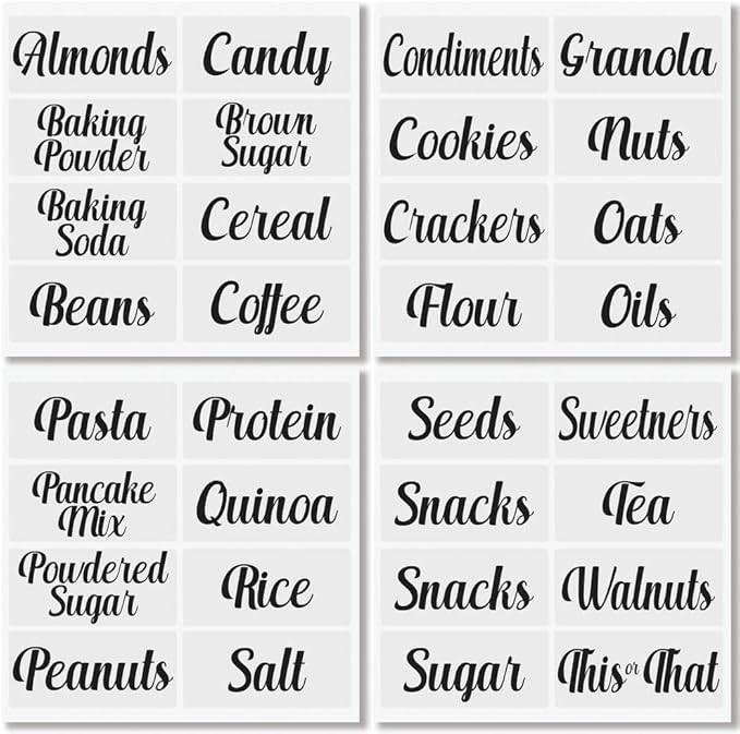 mDesign Home Organization Labels - Preprinted Label Stickers for Kitchen Pantry Storage and Clean... | Amazon (US)