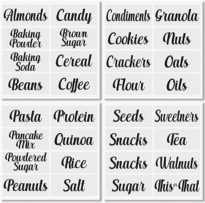 mDesign Home Organization Labels - Preprinted Label Stickers for Kitchen Pantry Storage and Clean... | Amazon (US)