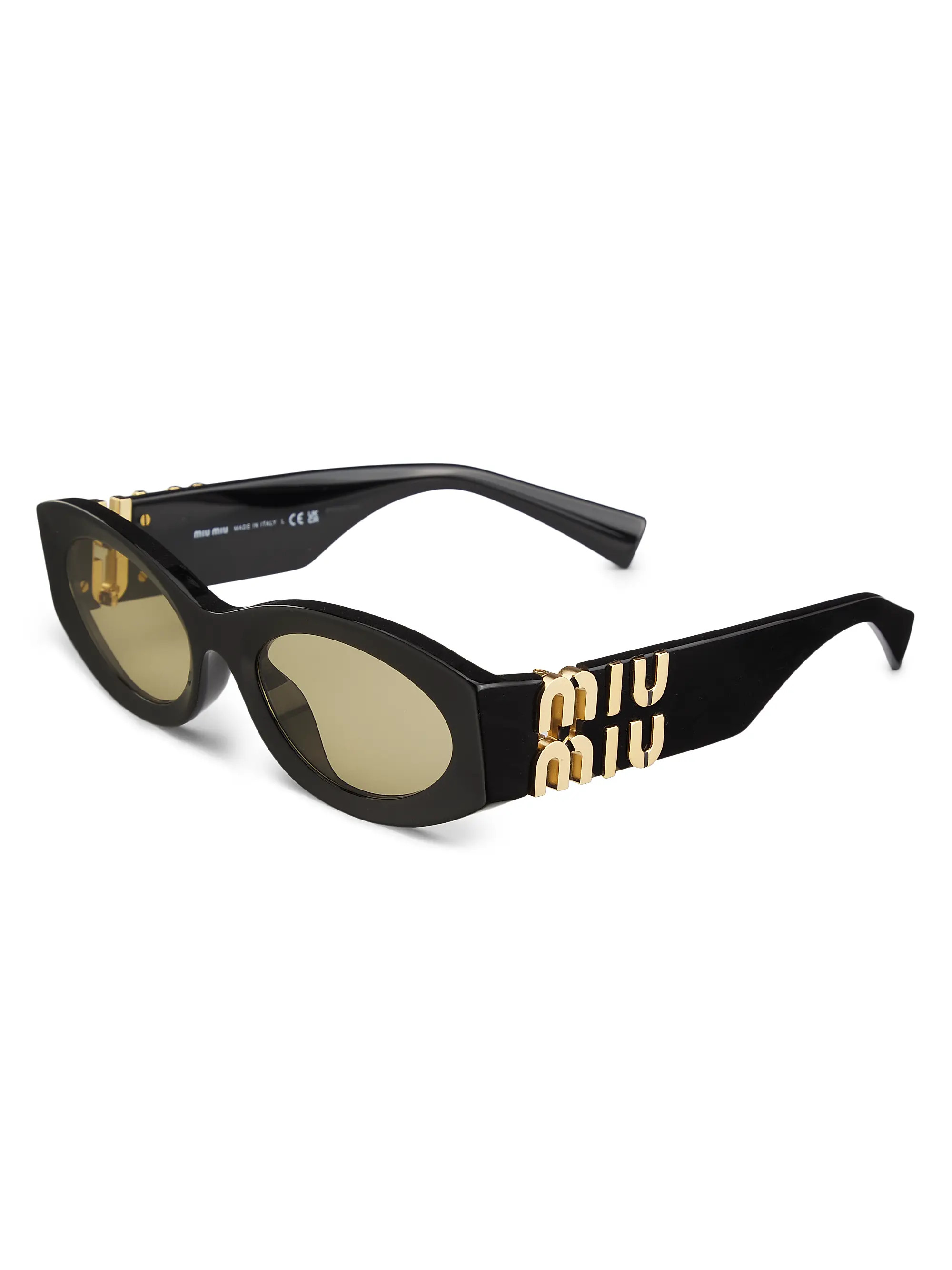 54MM Logo-Accented Oval Sunglasses | Saks Fifth Avenue