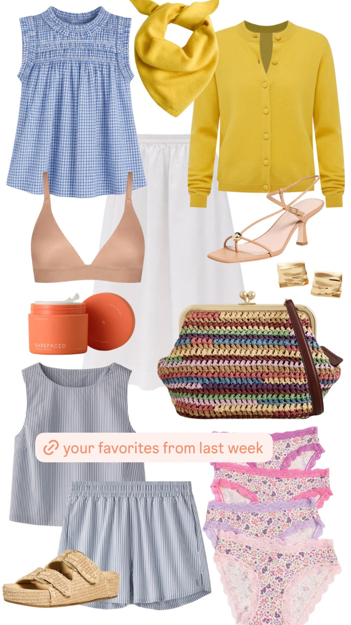 your favorites from last week 💫 this bralette is a favorite for under spring and summer tops and i never miss a morning using these toner pads - they’re that good! the knit bag goes with absolutely everything and the textured earrings will be your new favorite (and currently on sale!)

#LTKSeasonal