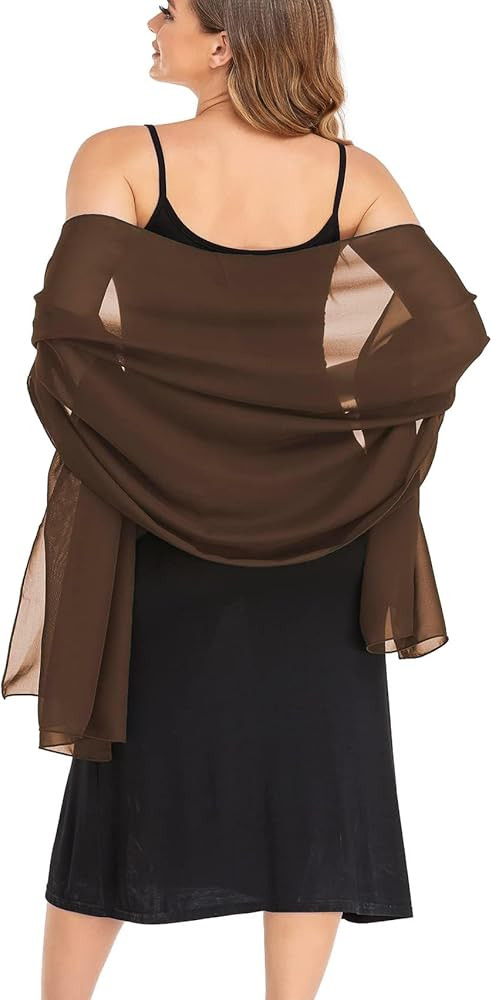 Shawls and Wraps for Evening Dresses Sheer Chiffon Women Elegant Soft Silky Wraps Wedding Bridal ... | Amazon (US)