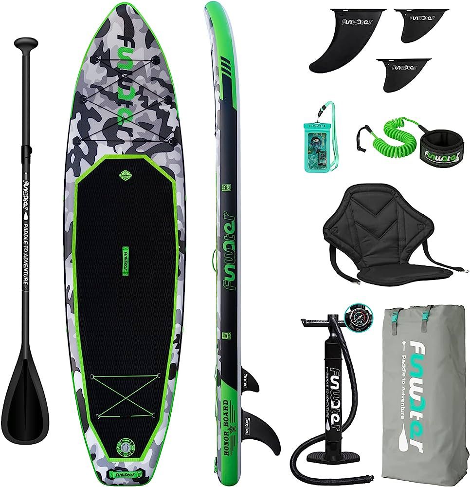 FunWater SUP Inflatable Stand Up Paddle Board Ultra-Light Inflatable Paddleboard with ISUP Access... | Amazon (US)