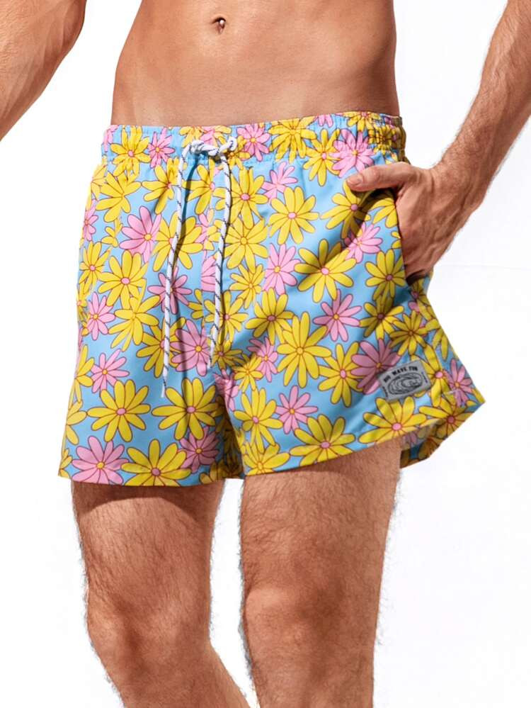 Men Allover Floral Print Swim Trunks | SHEIN