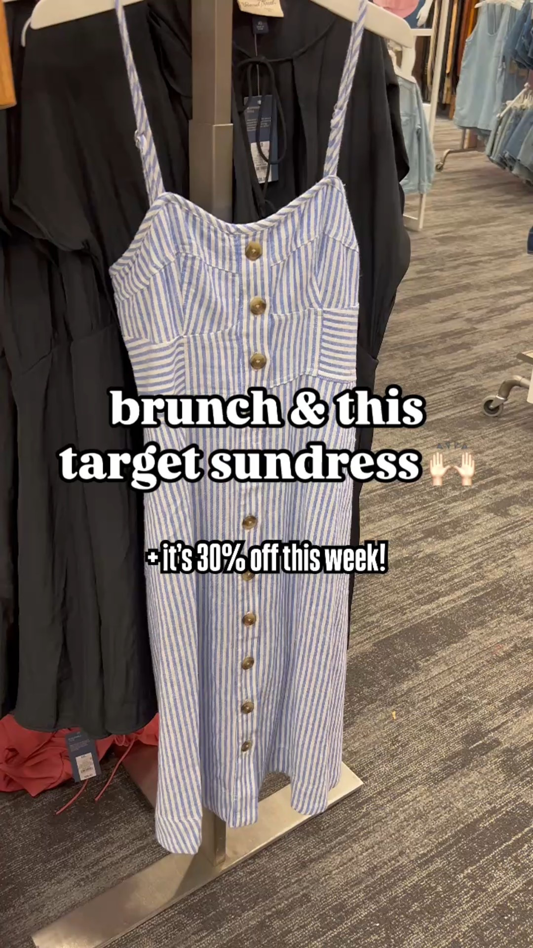 30% off this Target sundress this week!! 

I’m in a medium and it fits TTS!

#LTKWatchNow #LTKFindsUnder50 #LTKSaleAlert