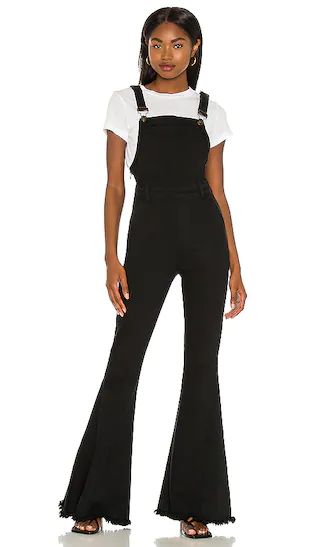 Berkeley Bell Overalls in Washed Black | Revolve Clothing (Global)