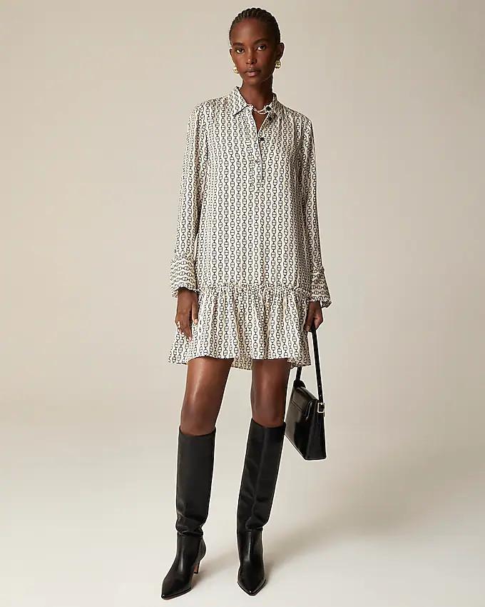 Amelia popover shirtdress in vintage links prints | J. Crew US