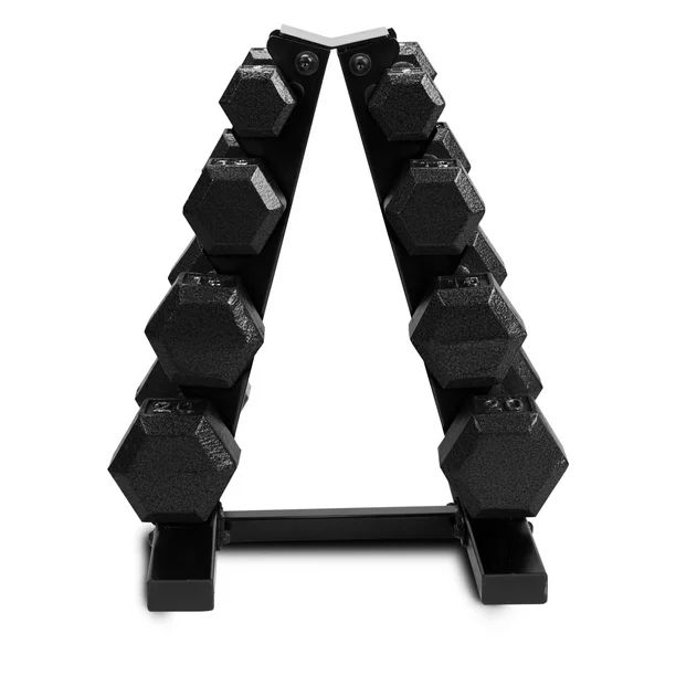 Cap Barbell 100 lb Cast Iron Hex Dumbbell Weight Set with Rack, Black | Walmart (US)