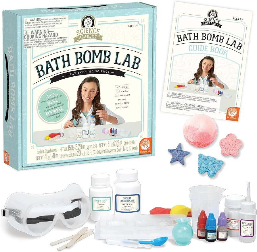 MindWare Science Academy Bath Bomb lab - A 20pc DIY Experiment kit for Boys & Girls - Make 4+ Bat... | Amazon (US)