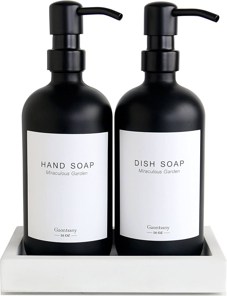 Glass Soap Dispenser with Pump and Concrete Tray | Vintage Soap Dispenser Bathroom and Kitchen Se... | Amazon (CA)