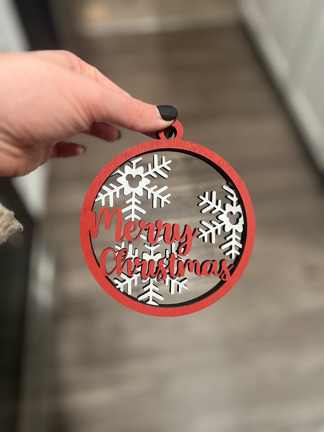 Merry Christmas Mickey Ornament - Etsy | Etsy (US)