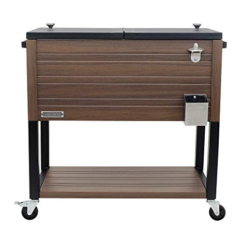 Permasteel 80-Quart Outdoor Patio Cooler with Wheels | Beverage Rolling Cooler for Backyard Deck,... | Amazon (US)