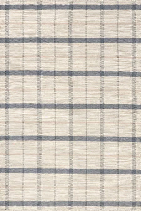Ivory Isolde Faded Plaid Wool 5' x 8' Area Rug | Rugs USA