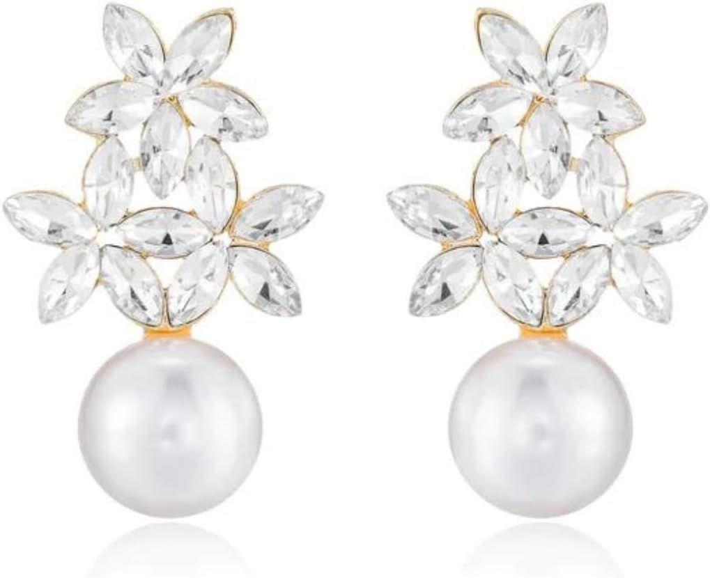 Ettika Pearl Earrings. Stud Earrings For Women. 18k Gold Plated Earrings, Hypoallergenic, Jewelry... | Amazon (US)