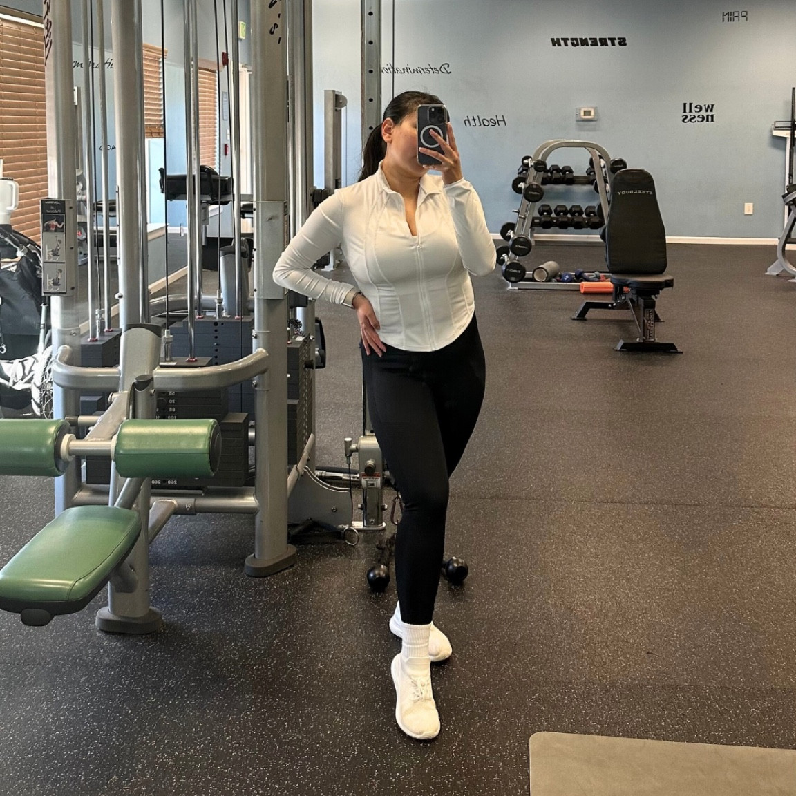 A comfy yet cute gym outfit. Nothing beats leggings and a compression jacket while working out 🏋️‍♀️ I’m wearing a size medium for top and bottoms! I bought these leggings off the TikTok shop but linked similar ones from Amazon!

#LTKfitness #LTKActive #LTKfindsunder50