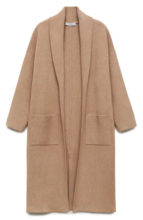 MANGO Oversize Long Cardigan in Medium Brown at Nordstrom, Size Small | Nordstrom