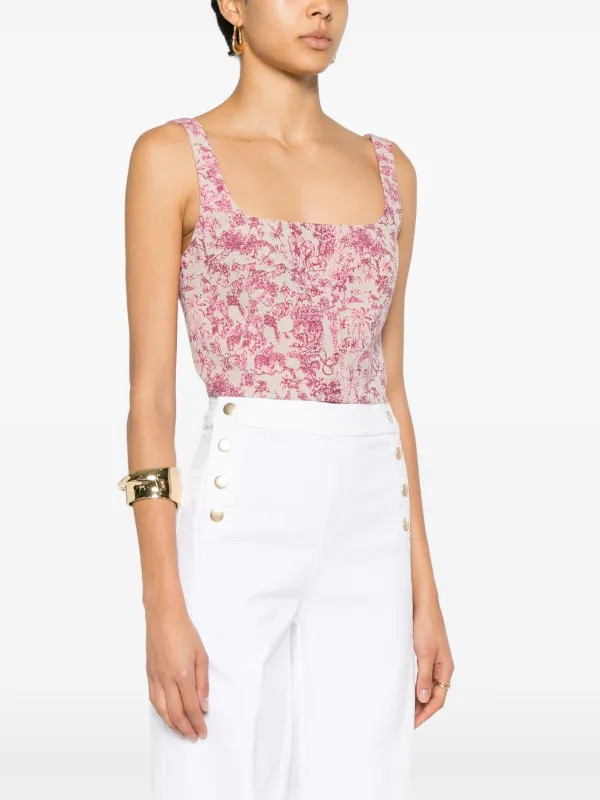 Maje Embroidered Crop Top | Pink | FARFETCH | Farfetch Global