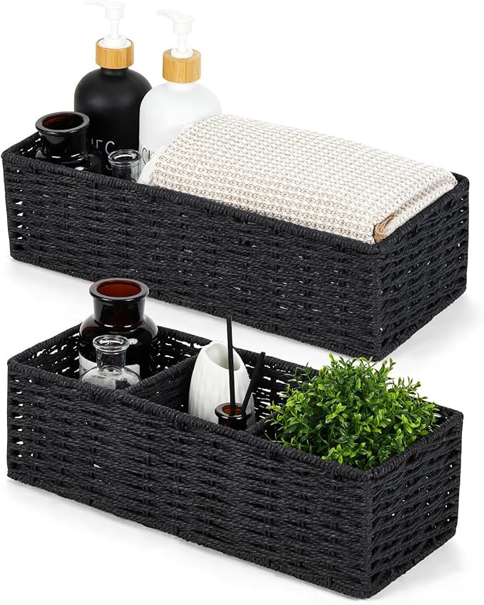 DULLEMELO Toilet Paper Basket for Organizing, Paper Rope Bathroom Baskets, Decorative Storage Bin... | Amazon (US)