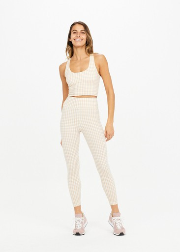 HOUNDSTOOTH DANCE MIDI PANT - MACADAMIA [USW122085] | THE UPSIDE