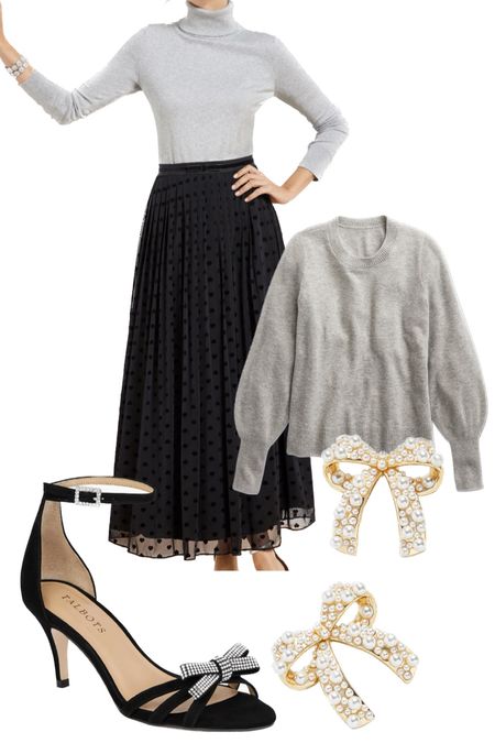Cozy and festive holiday outfit ideas | cashmere sweater, Pearl bow earrings and pleated party skirt 

#LTKHoliday #LTKSeasonal