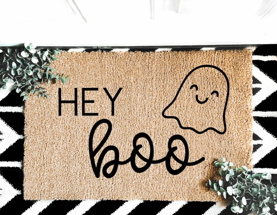 Hey Boo  doormat welcome mat cute trendy popular home | Etsy | Etsy (US)