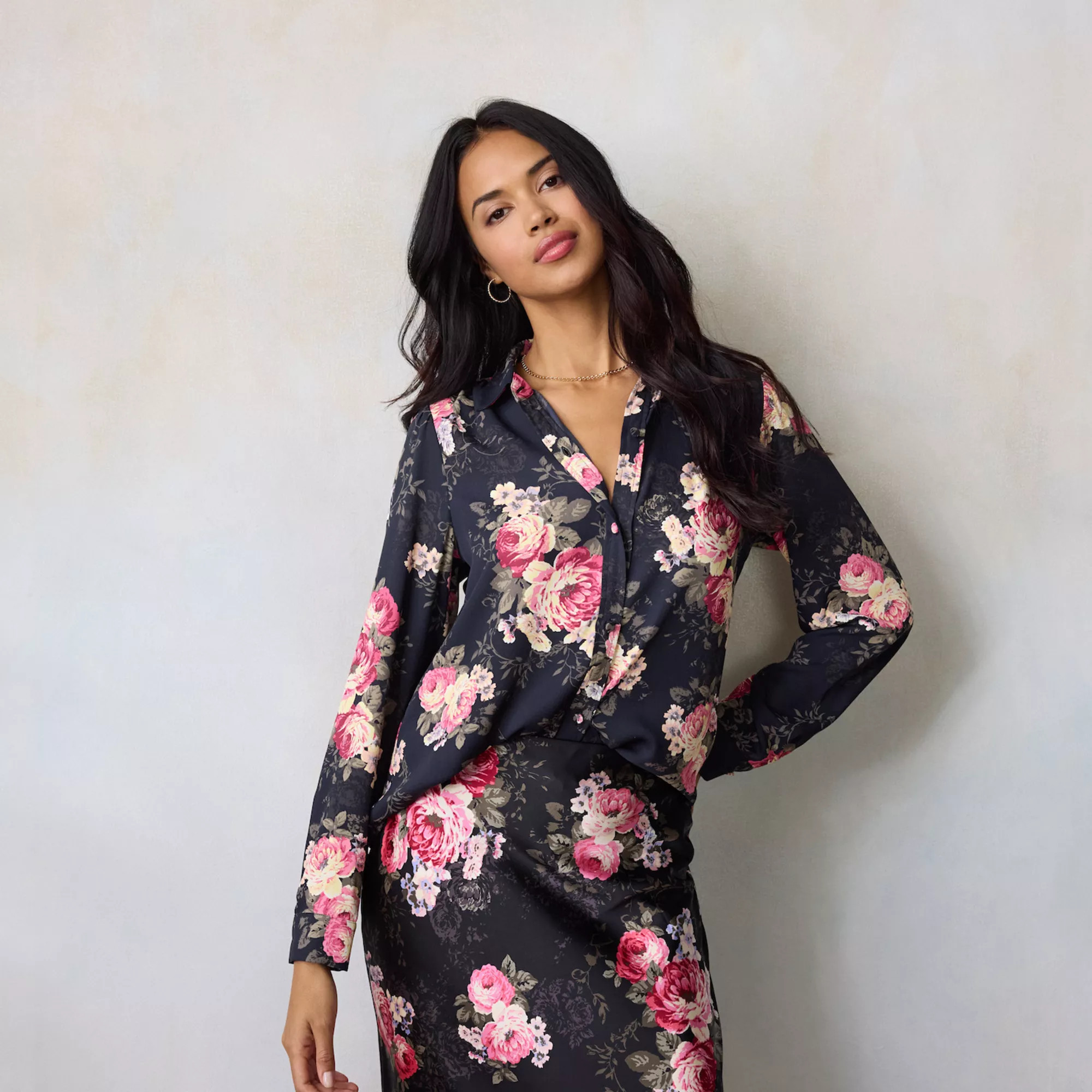 Petite LC Lauren Conrad Button Front Shirt | Kohl's