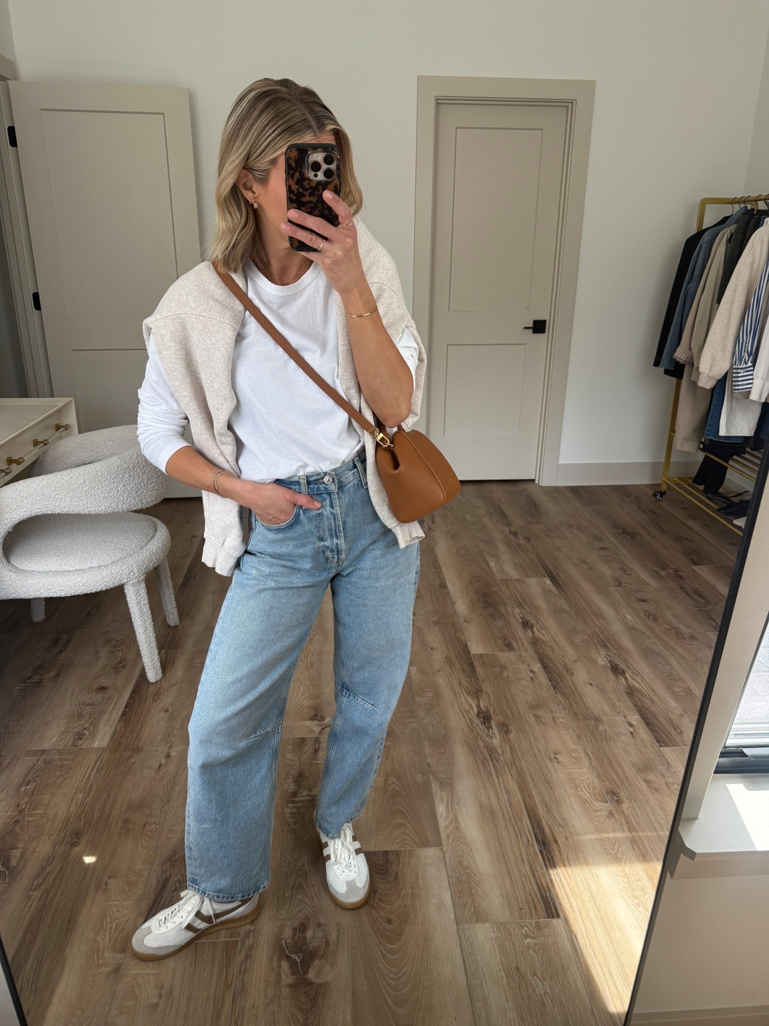 Wearing 24 jeans (size down for closer fit), small sweatshirt, small long sleeve tee, sneakers tts

#LTKOver40 #LTKgrwm #LTKootd