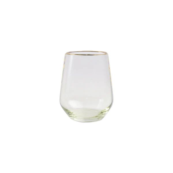 Vietri Rainbow Green Stemless Wine Glass | Alchemy Fine Home