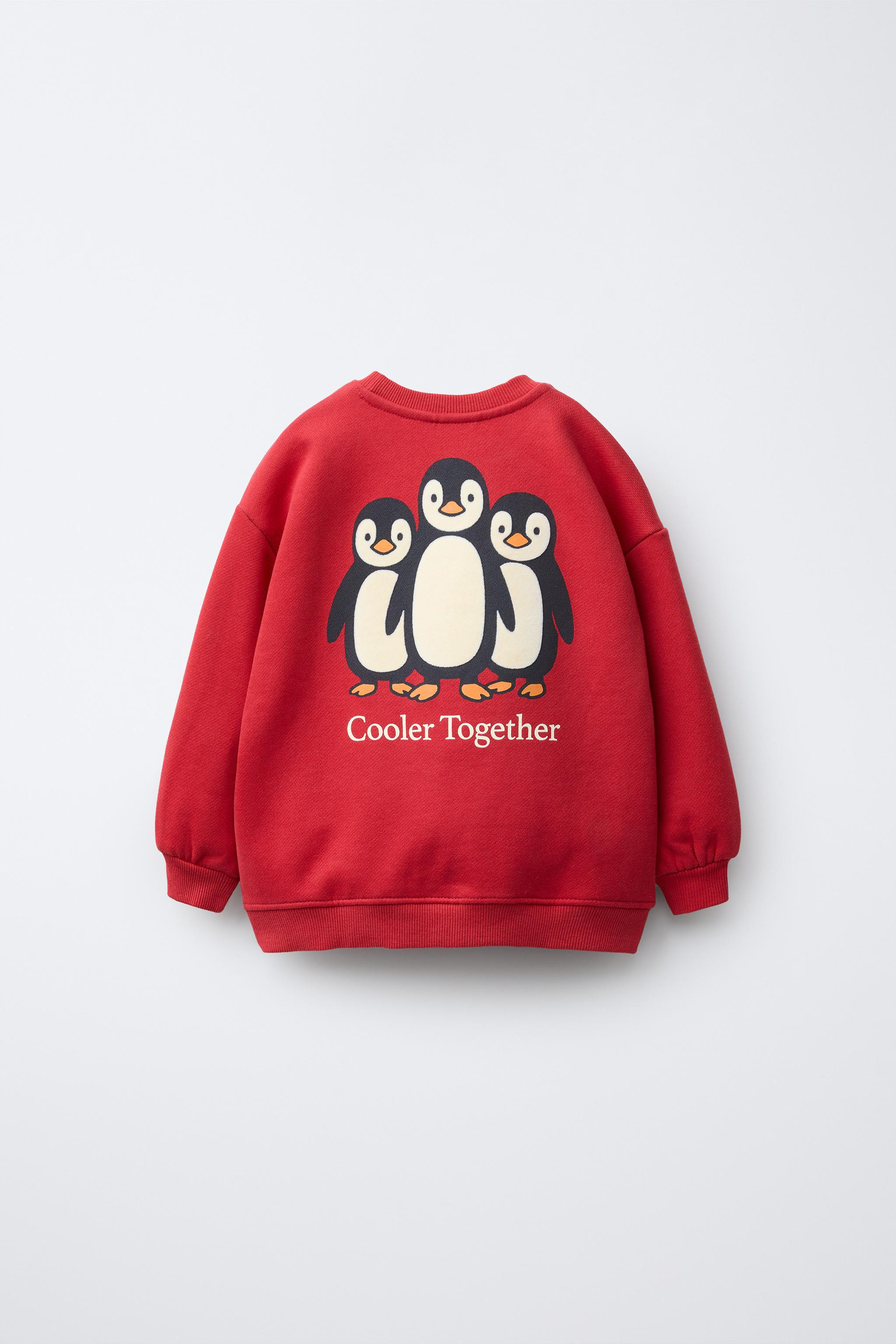 FLOCKED PENGUIN SWEATSHIRT | Zara US